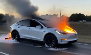tesla fire